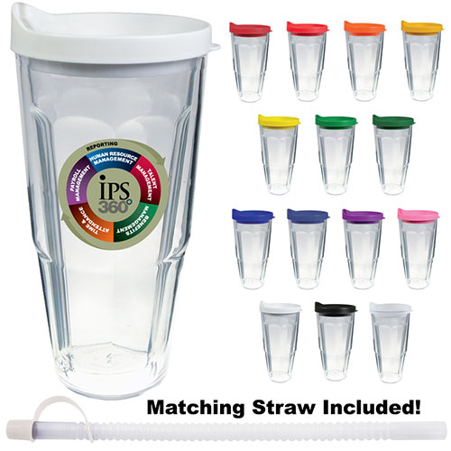 24 oz Decal Print thermal travel tumbler